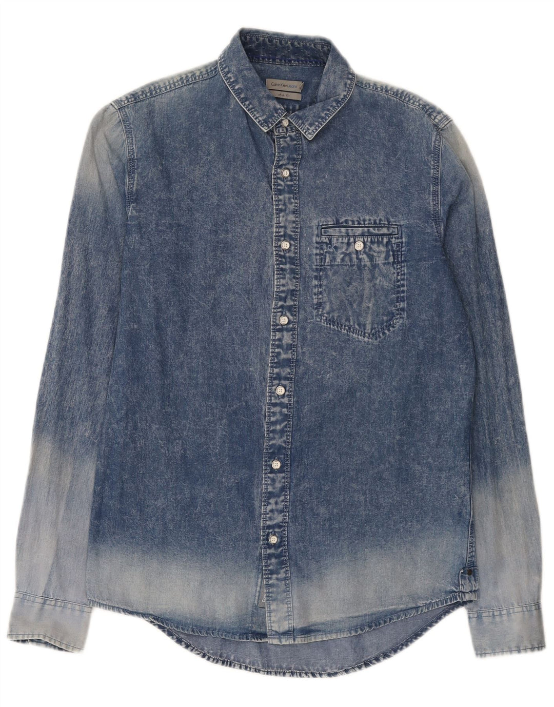 Calvin Klein Jeans Mens Slim Fit Denim Shirt Small Blue