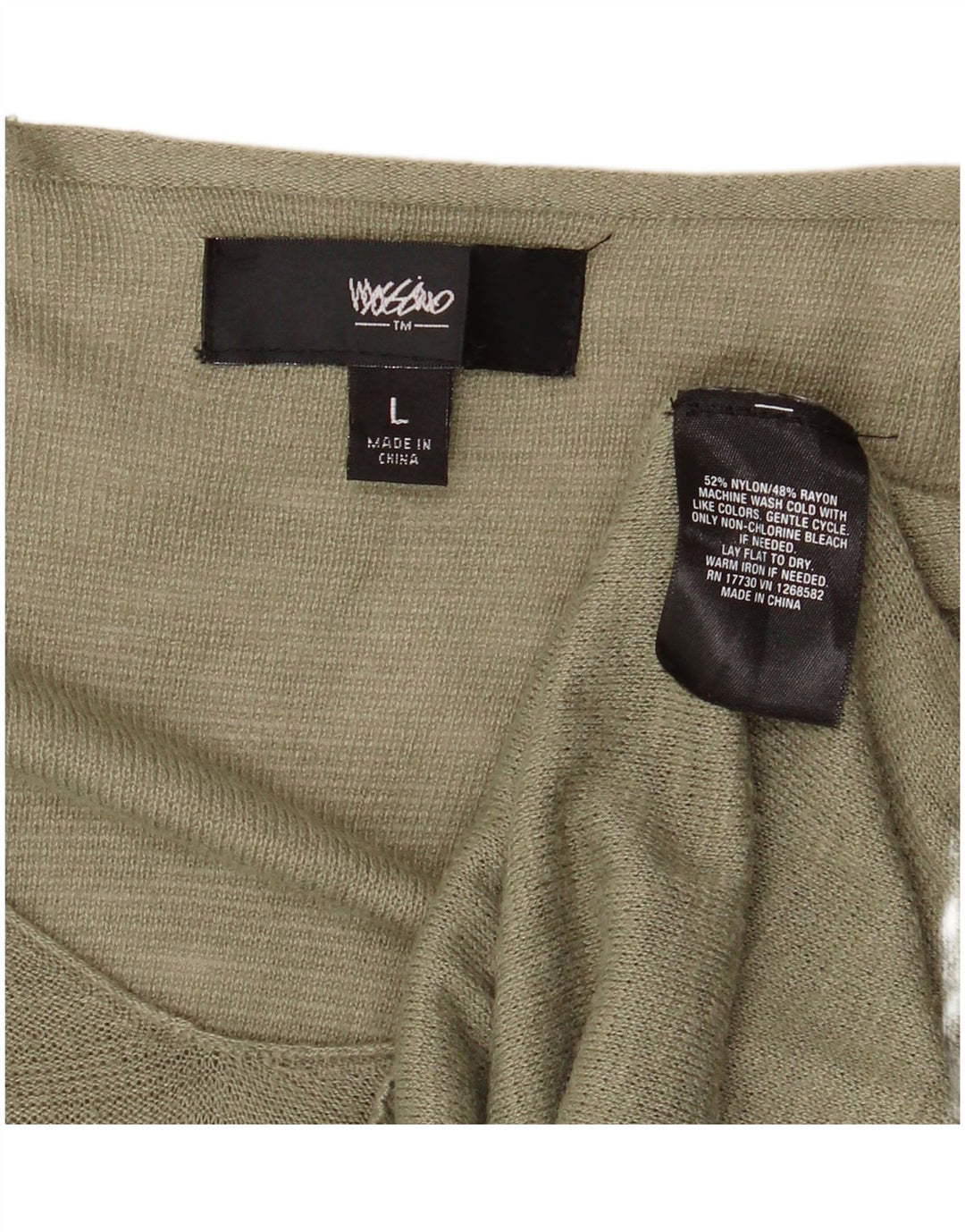 Mossimo Womens Longline V-Neck Jumper Sweater UK 16 Large Khaki Nylon