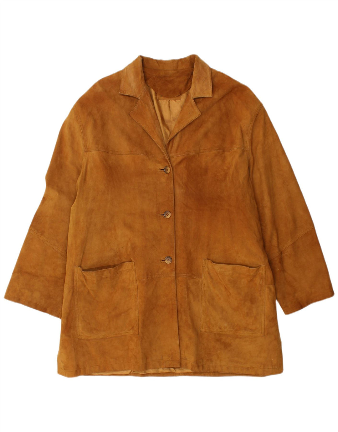 VINTAGE Womens Suede Jacket UK 18 XL Brown Leather