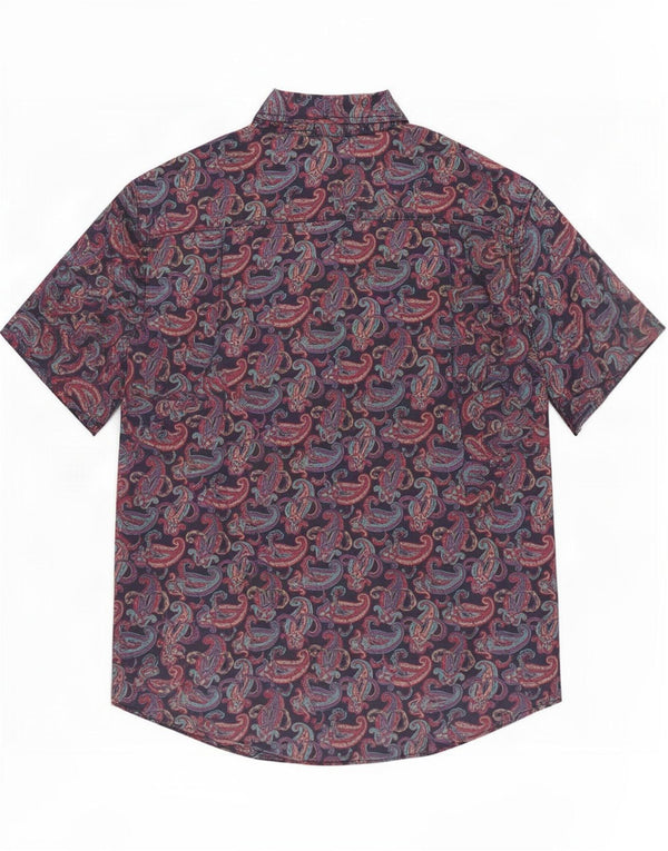 Marnie West Mens Short Sleeve Shirt 2XL Multicoloured Paisley Silk