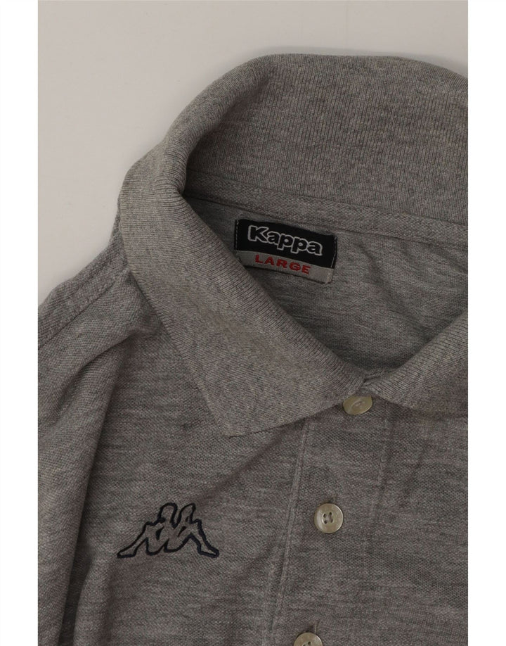 Kappa Mens Polo Shirt Large Grey Cotton