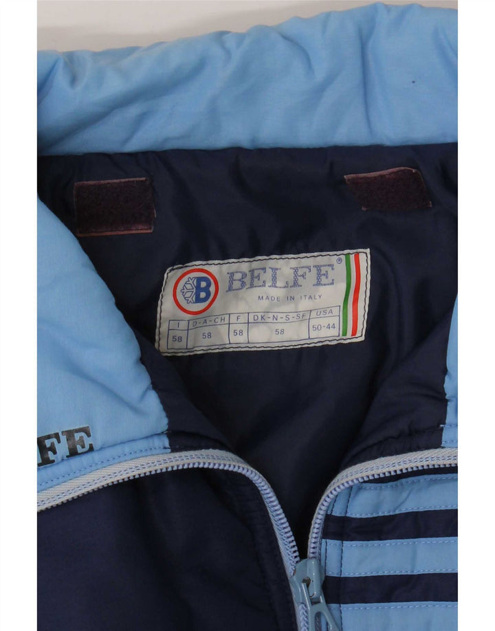 Belfe & Mens Padded Jacket IT 58 4XL Blue Colourblock