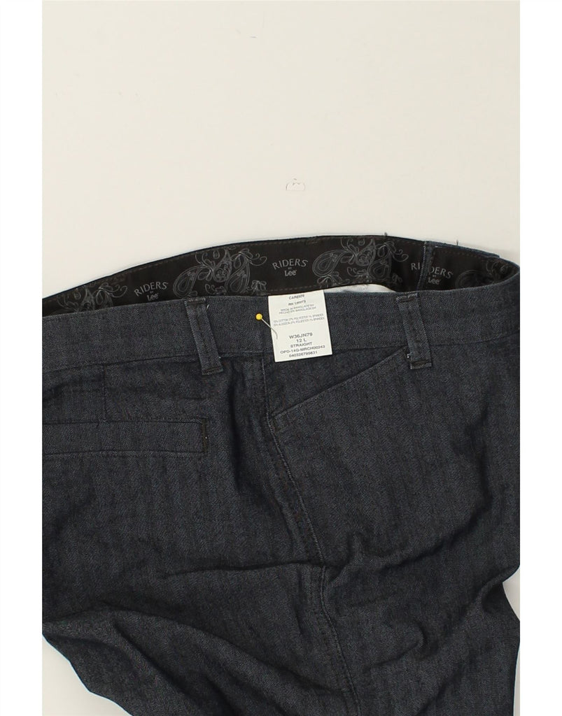 LEE Womens Long Straight Casual Trousers US 12 Large W36 L35 Navy Blue | Vintage Lee | Thrift | Second-Hand Lee | Used Clothing | Messina Hembry 