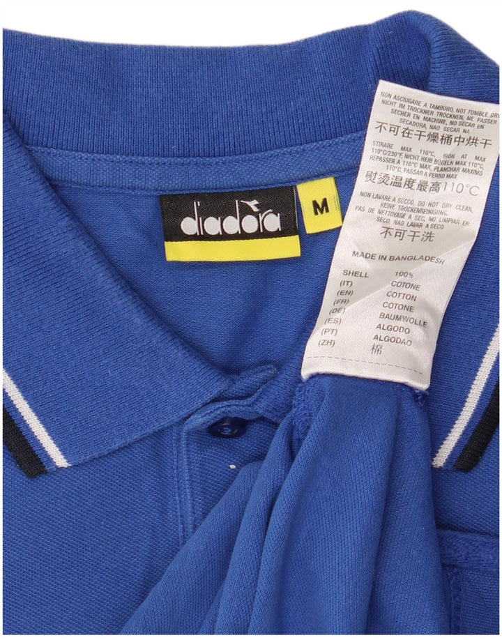 Diadora Mens Polo Shirt Medium Blue Cotton