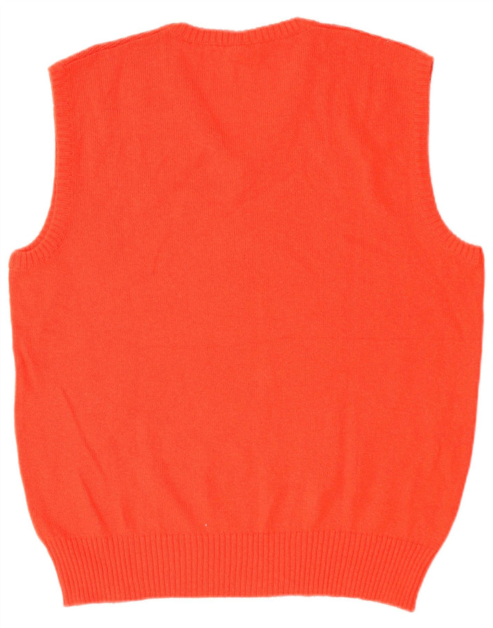 VINTAGE Mens Vest Tank Top IT 50 Medium Red Cotton