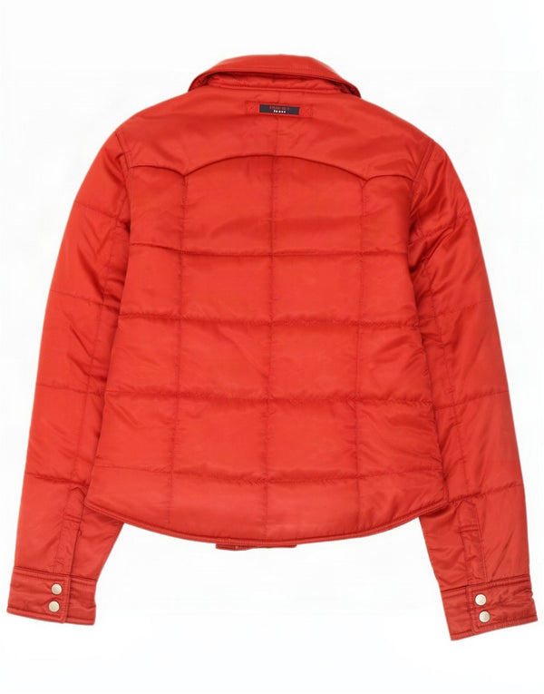 Tommy Hilfiger Womens Padded Jacket UK 12 Medium Red Polyester