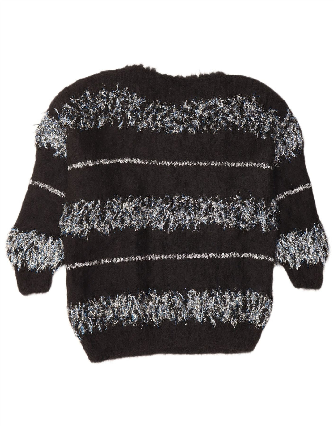 VINTAGE Womens Boat Neck Jumper Sweater UK 18 XL Black Striped