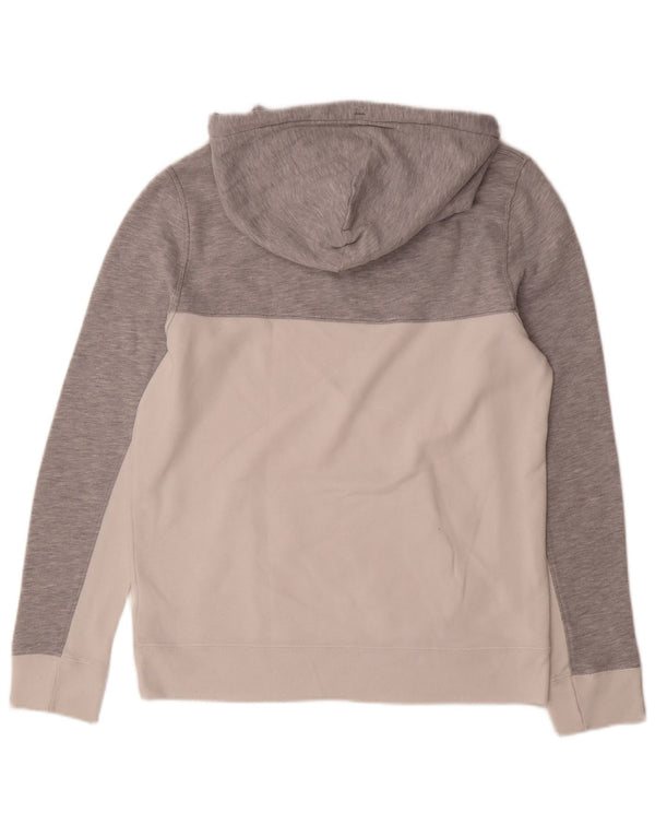 Hollister Mens Zip Neck Hoodie Jumper Small Grey Colourblock Cotton