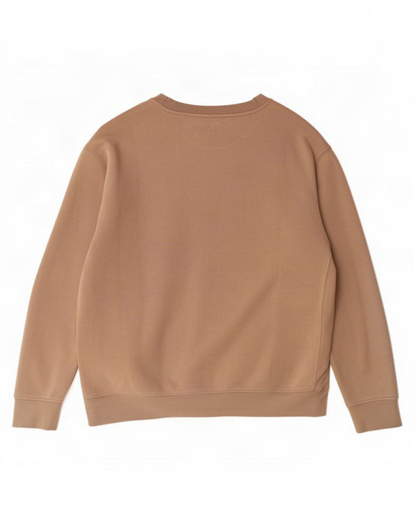 Nike Womens Oversized Sweatshirt Jumper UK 10 Small Beige Cotton