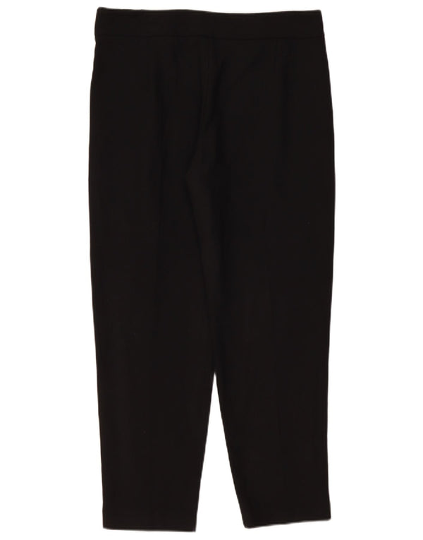 French Connection Womens Cropped Trousers UK 12 Medium W32 L26 Black