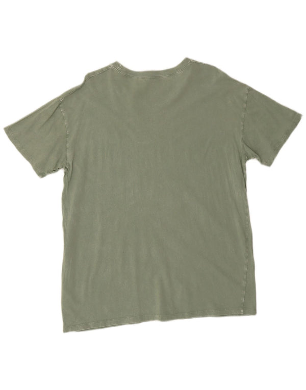 Hollister Mens Graphic T-Shirt Top Small Green Cotton