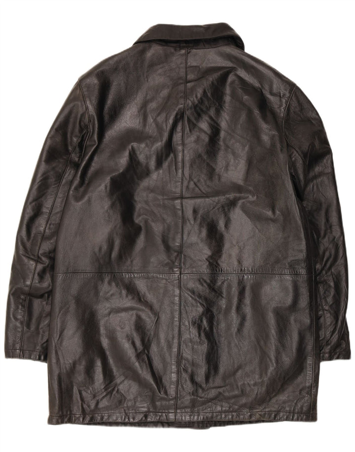 Dibi Mens Leather Coat IT 50 Large Black Leather