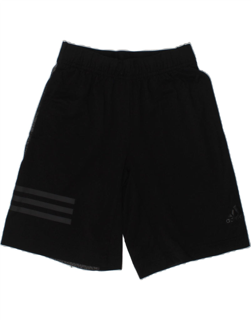 ADIDAS Boys Climalite Sport Shorts 9-10 Years Black Colourblock Polyester | Vintage Adidas | Thrift | Second-Hand Adidas | Used Clothing | Messina Hembry 