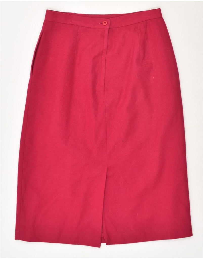 VINTAGE Womens Midi Skirt UK 12 Medium W28 Pink Wool | Vintage Vintage | Thrift | Second-Hand Vintage | Used Clothing | Messina Hembry 