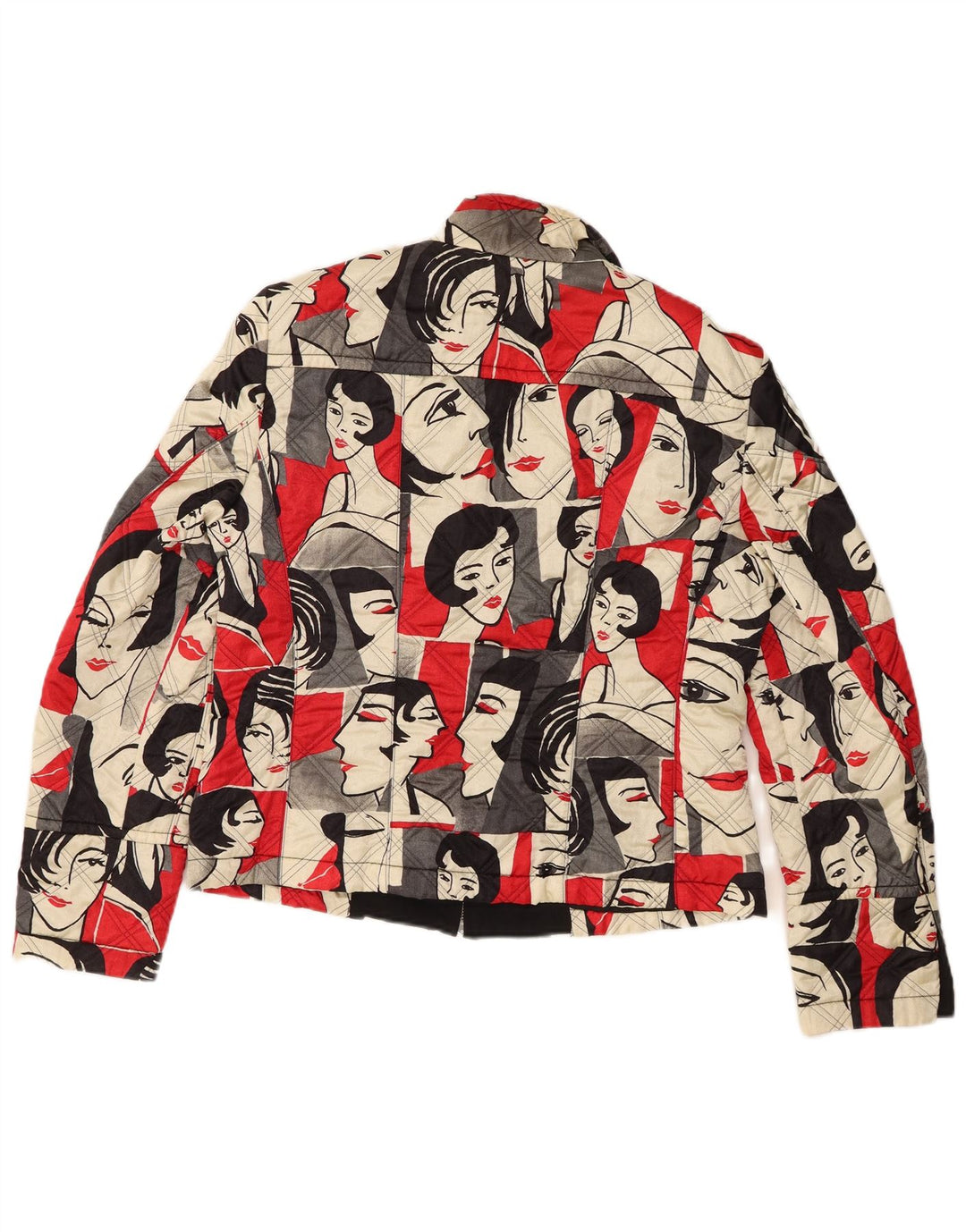 Apriori Womens Graphic Bomber Jacket UK 14 Large Multicoloured Acetate