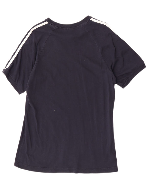 Adidas Womens T-Shirt Top UK 14 Medium Navy Blue Cotton Sports
