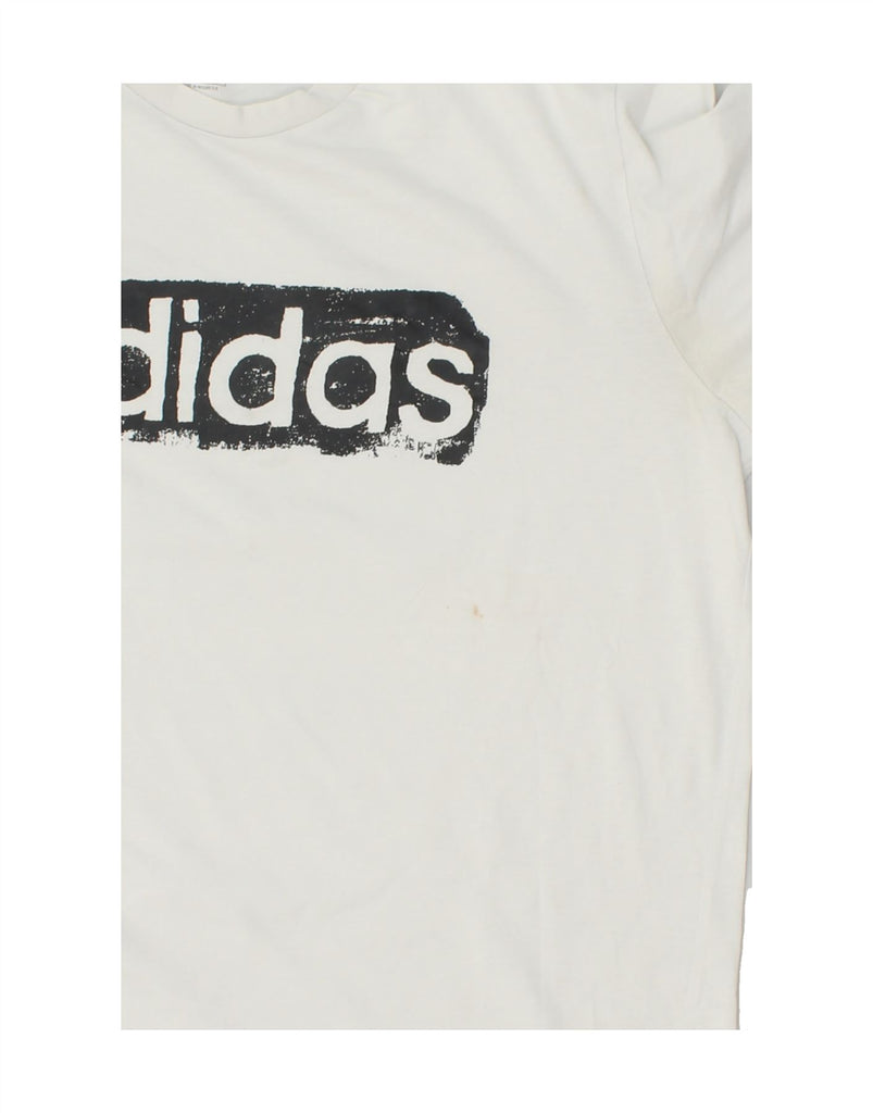 ADIDAS Mens Graphic T-Shirt Top Large White Cotton | Vintage Adidas | Thrift | Second-Hand Adidas | Used Clothing | Messina Hembry 