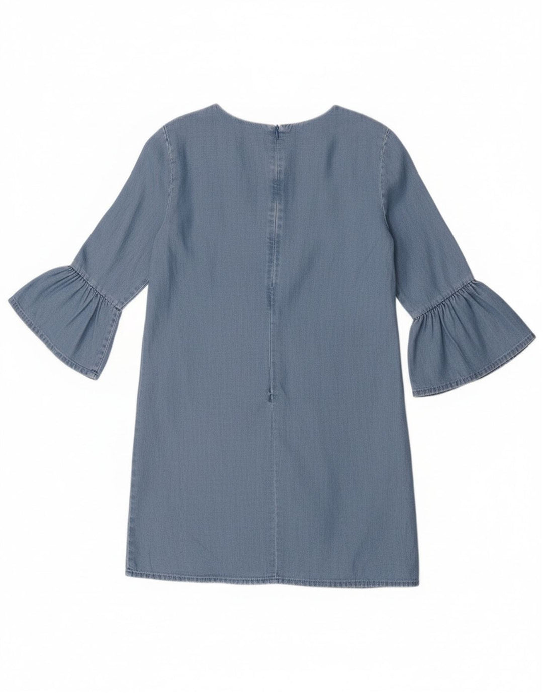 Zara Womens 3/4 Sleeve Shift Dress UK 10 Small Blue Lyocell