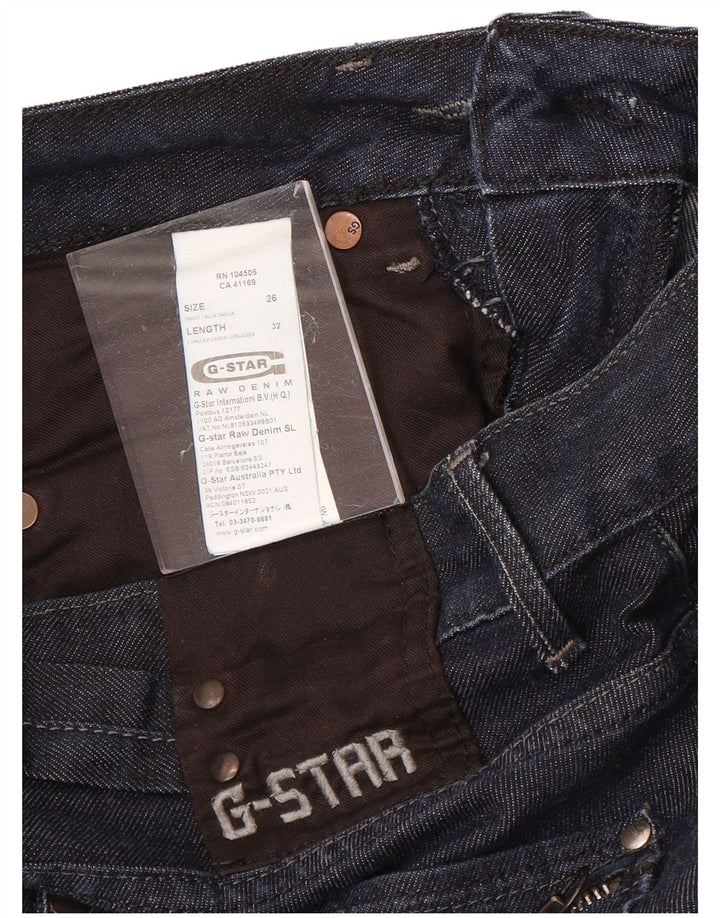G-STAR Womens Straight Jeans W26 L32 Navy Blue Cotton
