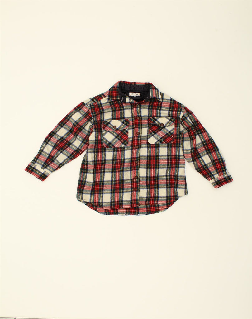 VINTAGE Womens Flannel Shirt UK 14 Medium Red Viscose | Vintage Vintage | Thrift | Second-Hand Vintage | Used Clothing | Messina Hembry 