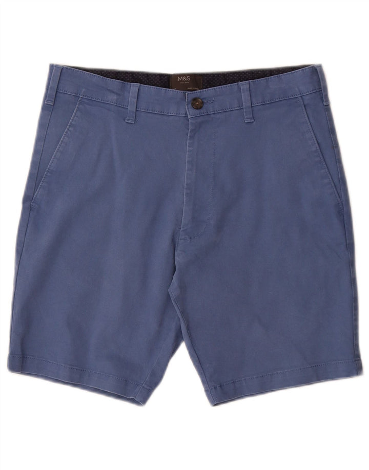 MARKS & SPENCER Mens Chino Shorts W30 Medium  Blue Cotton