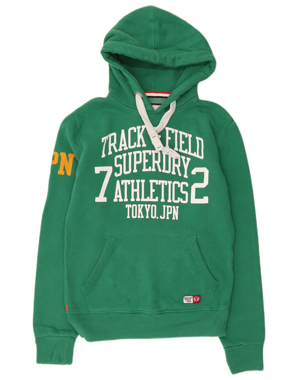 Superdry Mens Graphic Hoodie Jumper Small Green Cotton