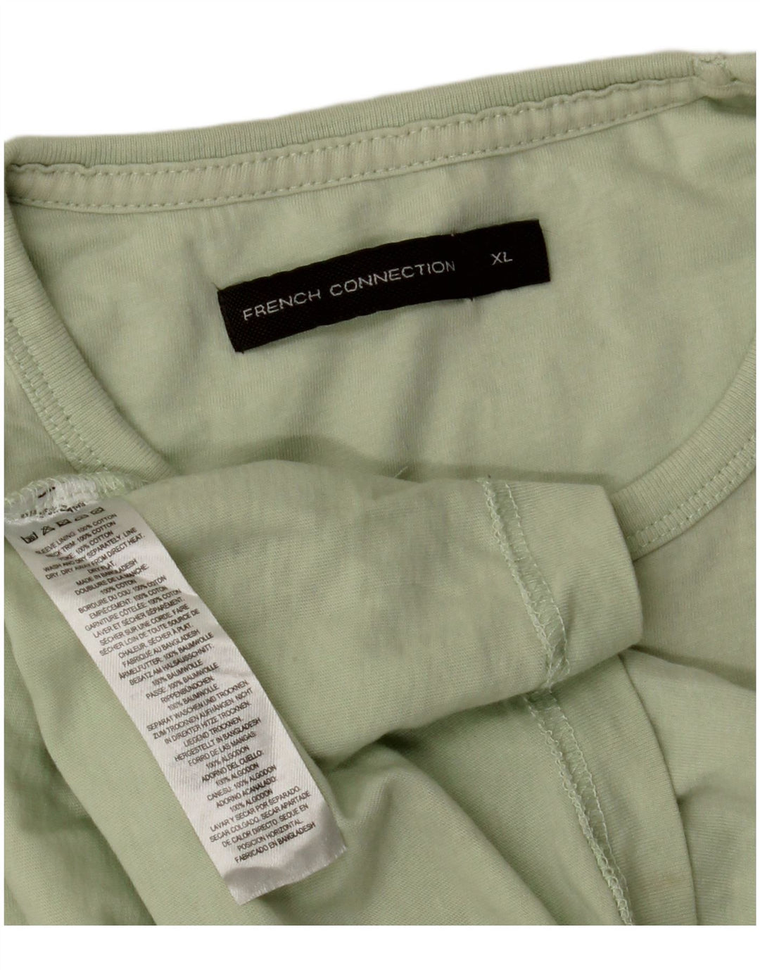 French Connection Mens T-Shirt Top XL Green Cotton