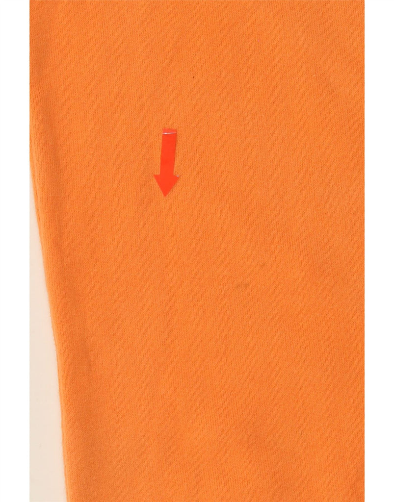 MURPHY & NYE Mens Zip Neck Sweatshirt Jumper Large Orange Colourblock Vintage Murphy & Nye and Second-Hand Murphy & Nye from Messina Hembry 