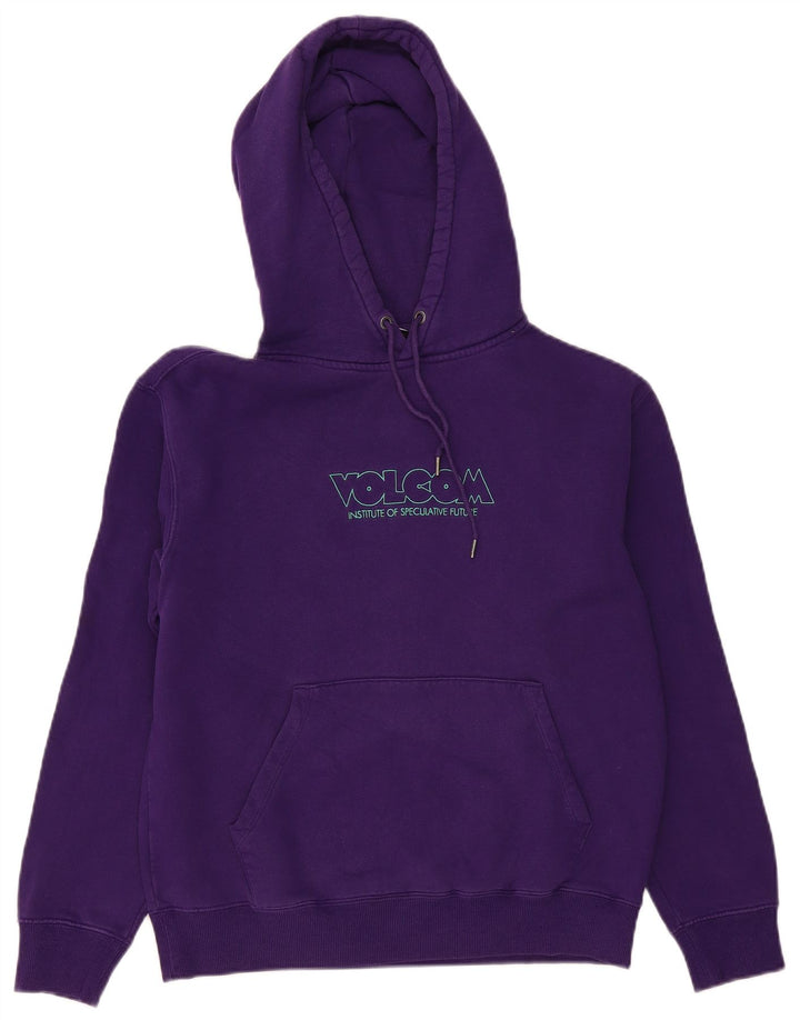 VOLCOM Womens Graphic Oversized Hoodie Jumper UK 10 Small Purple