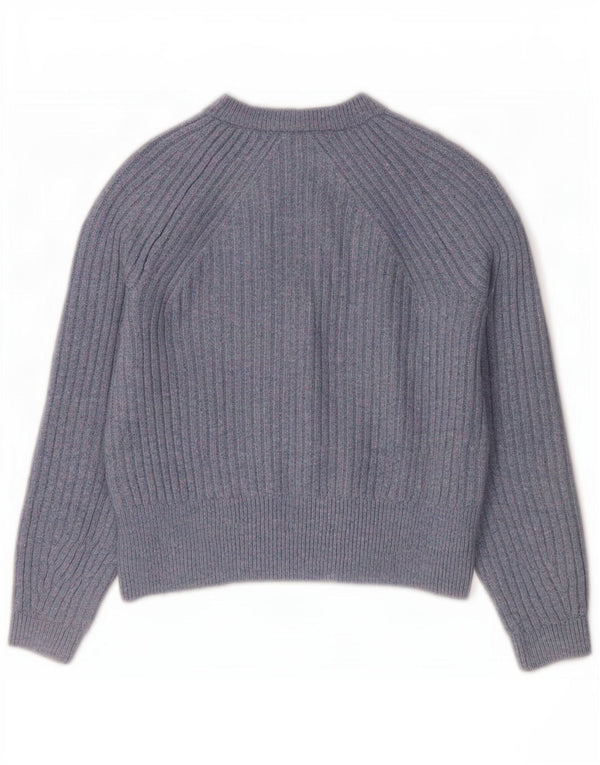 Marks & Spencer Womens Crop Oversized Cardigan Sweater UK 10 Small Blue