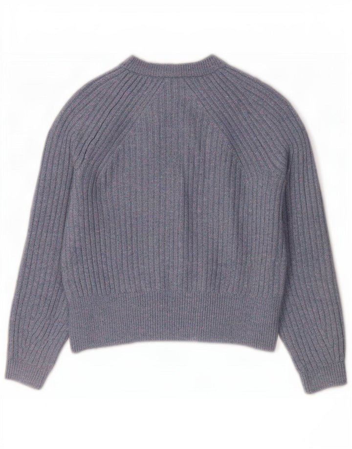 Marks & Spencer Womens Crop Oversized Cardigan Sweater UK 10 Small Blue