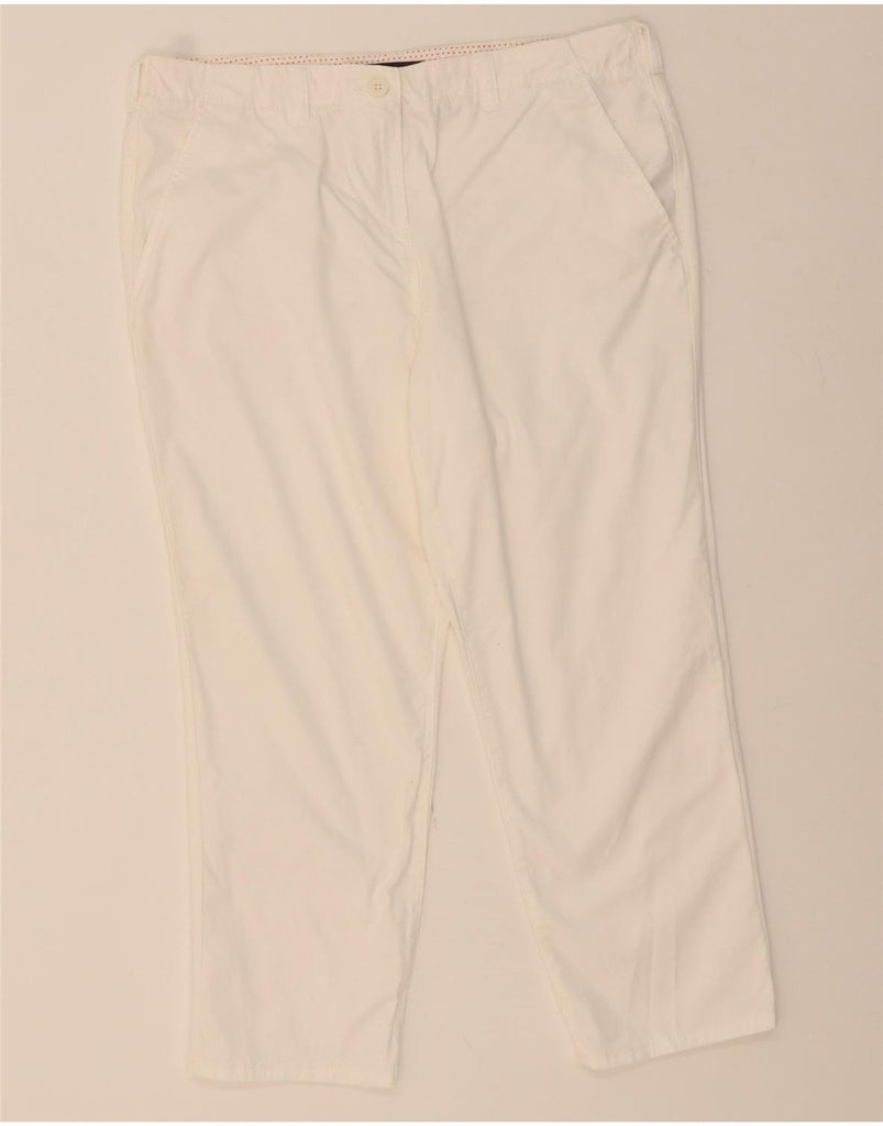 MARKS & SPENCER Womens Slim Capri Trousers UK 14 Large W34 L24 White Vintage Marks & Spencer and Second-Hand Marks & Spencer from Messina Hembry 
