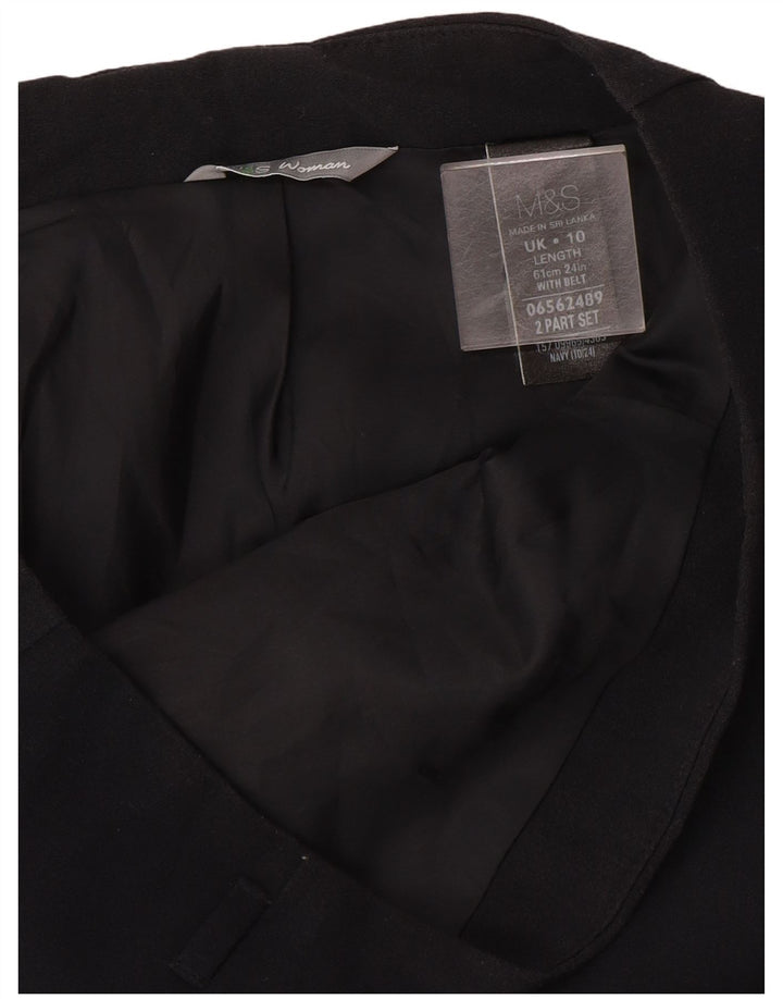 Marks & Spencer Womens Pencil Skirt UK 10 Small W27  Navy Blue Polyester