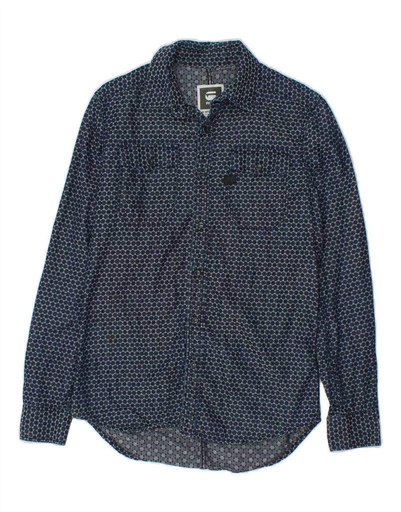 G-STAR Mens Shirt Small Navy Blue Spotted Cotton | Vintage G-Star | Thrift | Second-Hand G-Star | Used Clothing | Messina Hembry 