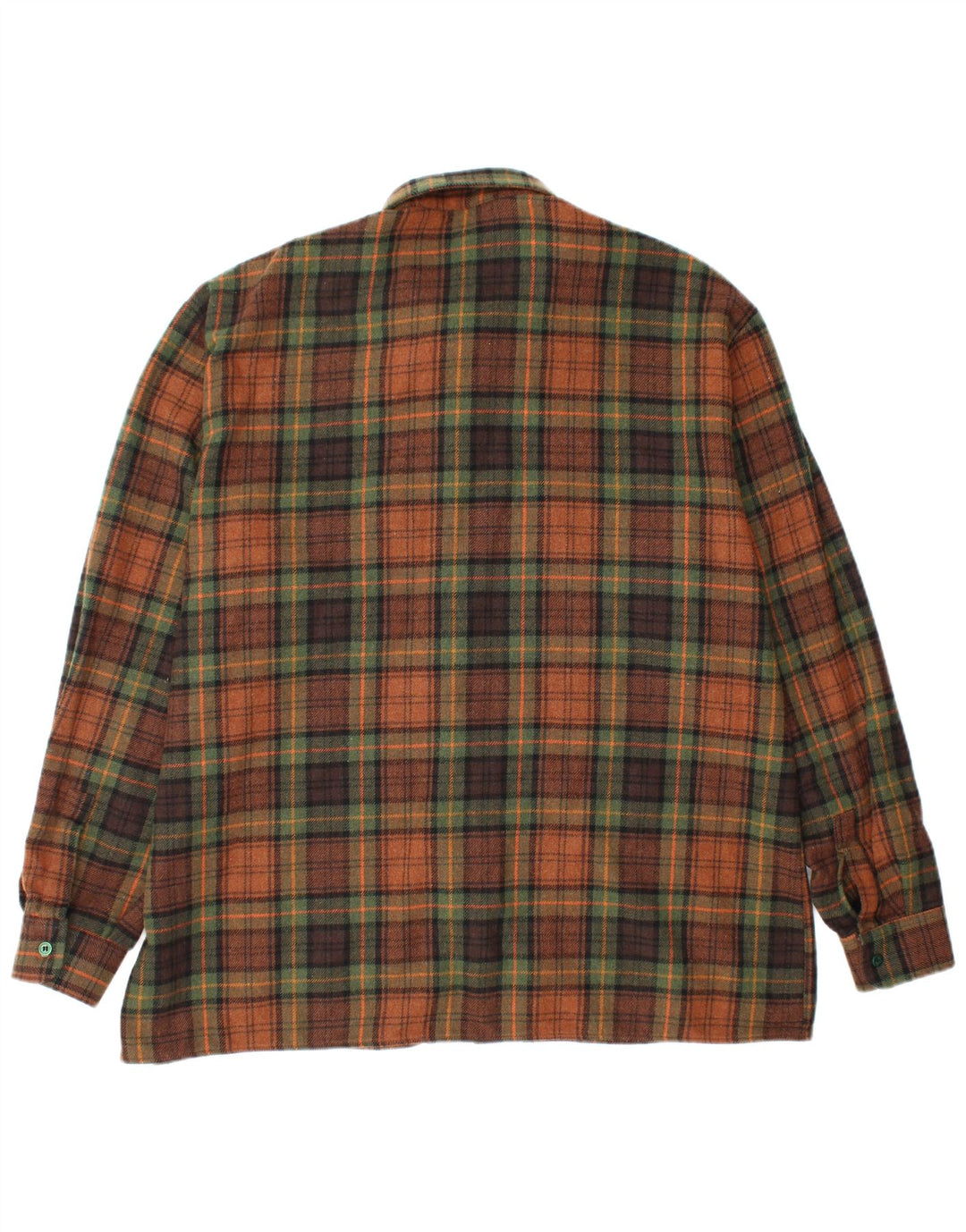 Vintage Mens Flannel Shirt XL Brown Check