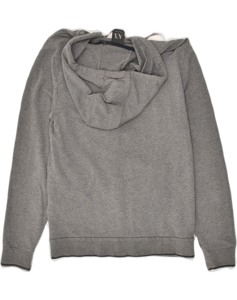 ARMANI EXCHANGE Mens Zip Hoodie Sweater UK 10 Small Grey Cotton | Vintage Armani Exchange | Thrift | Second-Hand Armani Exchange | Used Clothing | Messina Hembry 