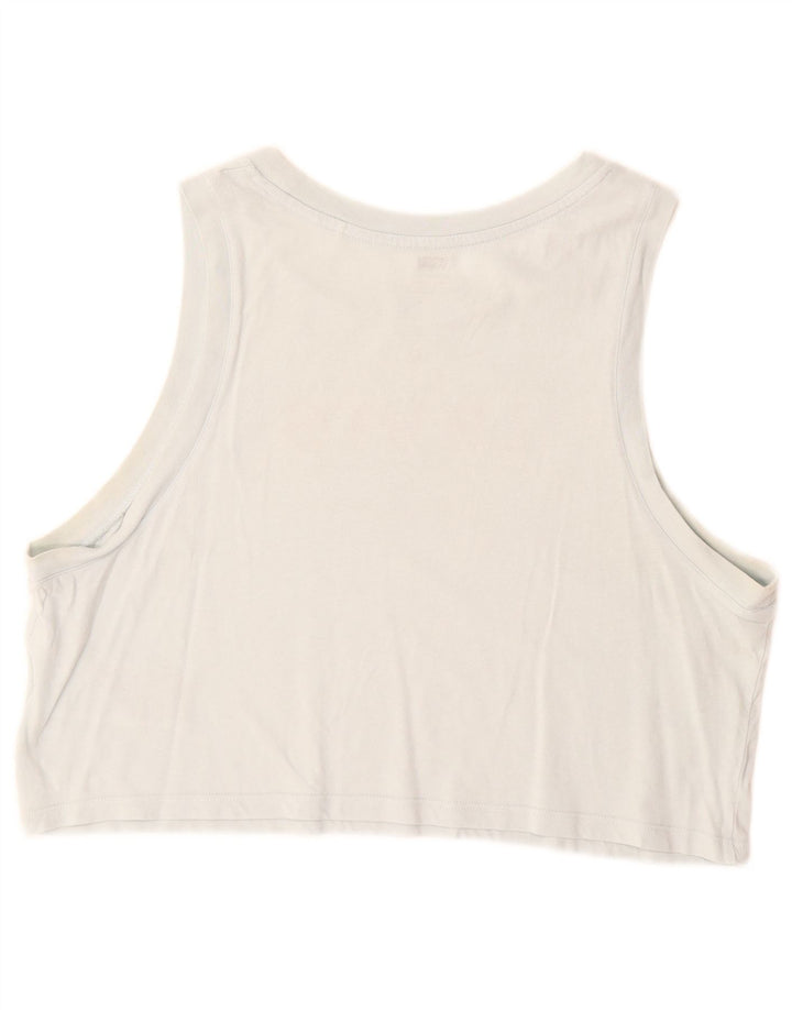 Levi's Womens Crop Graphic Vest Top UK 16 Large Blue Cotton