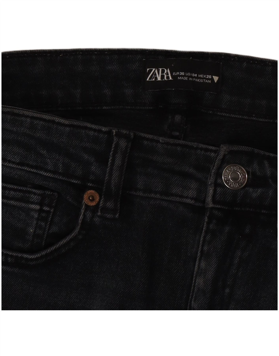 Zara Womens Bootcut Jeans EU 36 XS W26 L25 Black Cotton