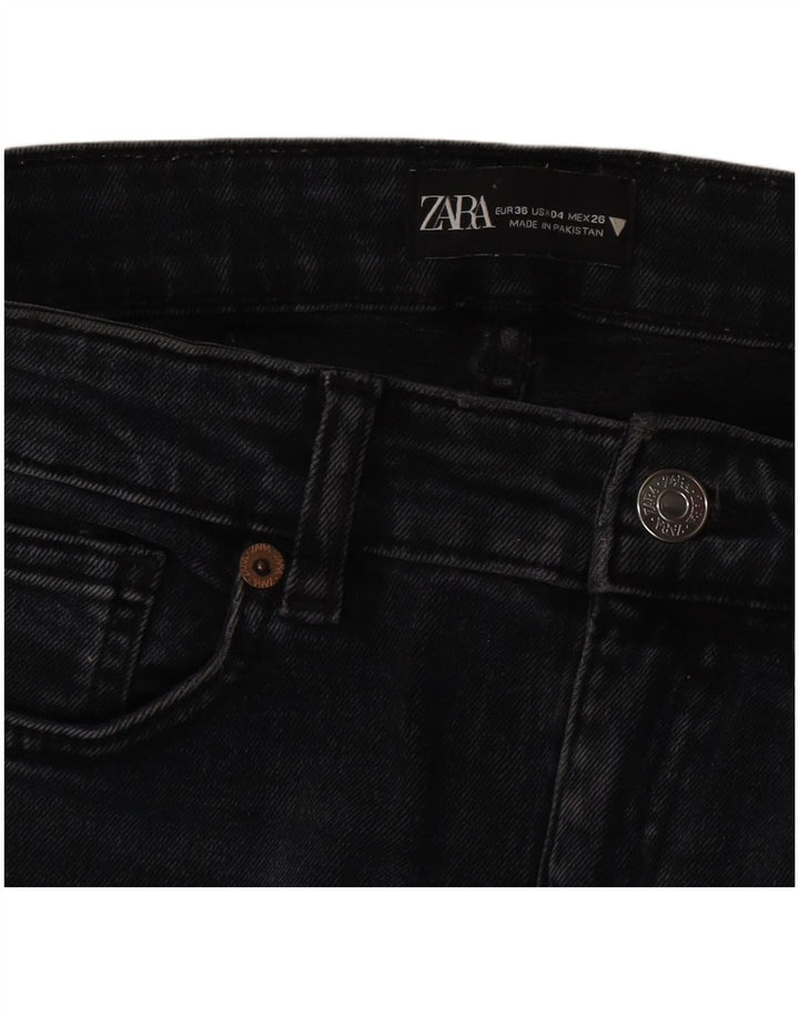 Zara Womens Bootcut Jeans EU 36 XS W26 L25 Black Cotton