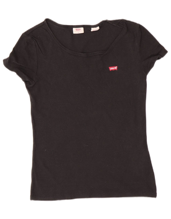 Levi's Womens T-Shirt Top UK 6 XS Black Cotton