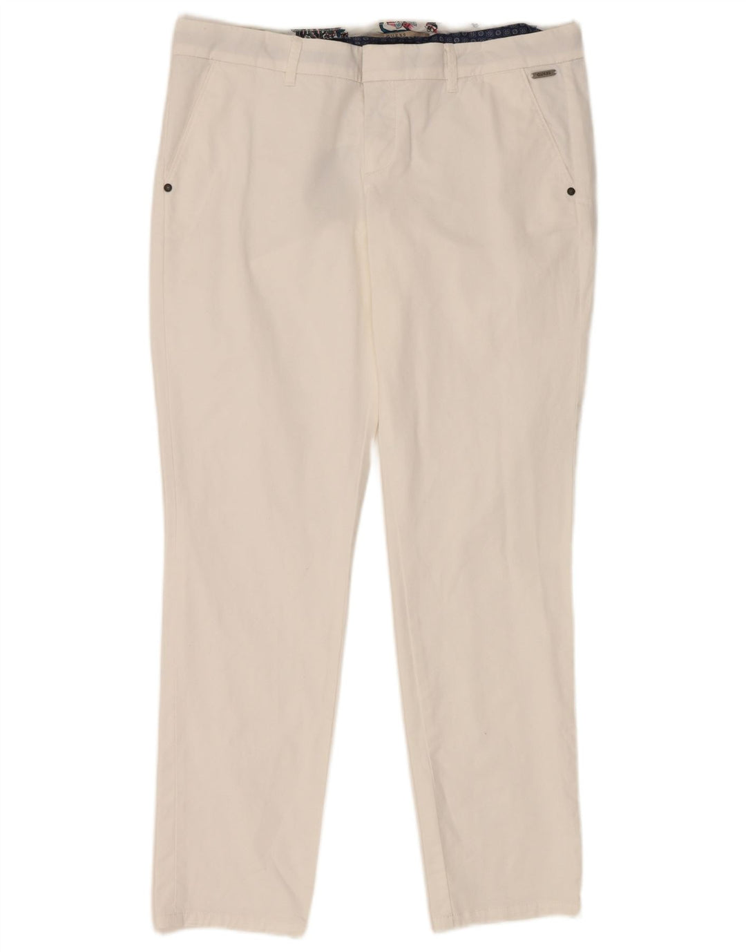 Guess Womens Berta Slim Fit Chino Trousers W34 L29 White