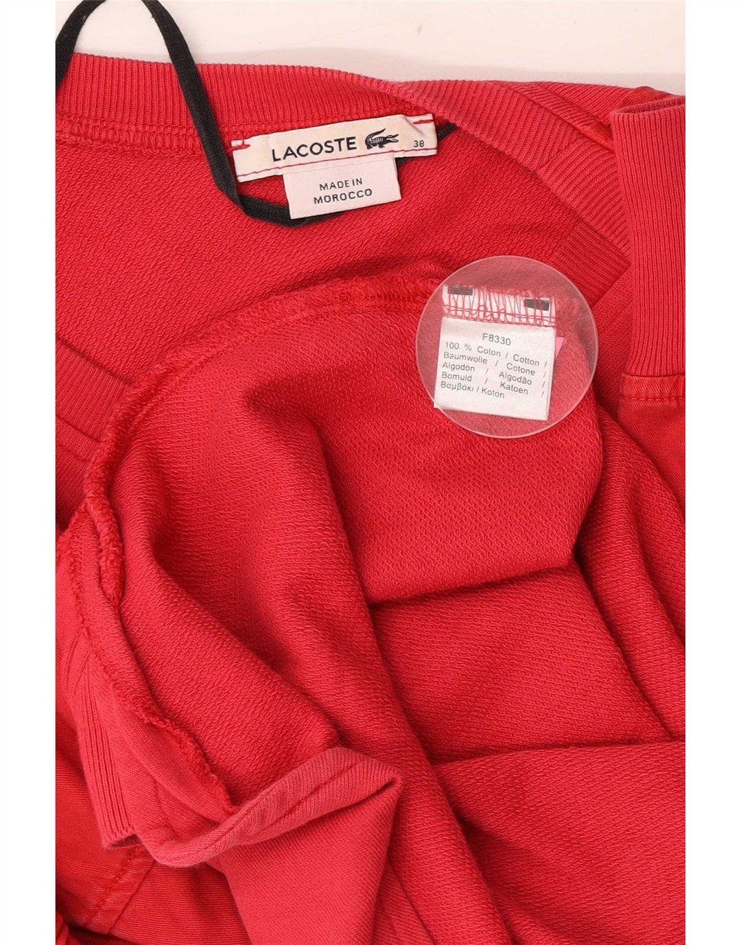 Lacoste Womens Sweatshirt Jumper Dress EU 38 Medium Red Cotton