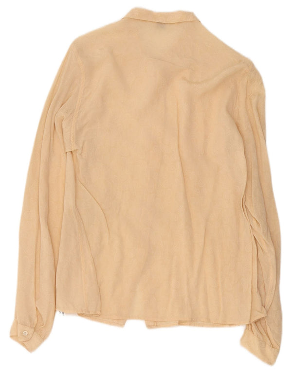 Vintage Womens Shirt Blouse IT 42 Medium Beige Silk