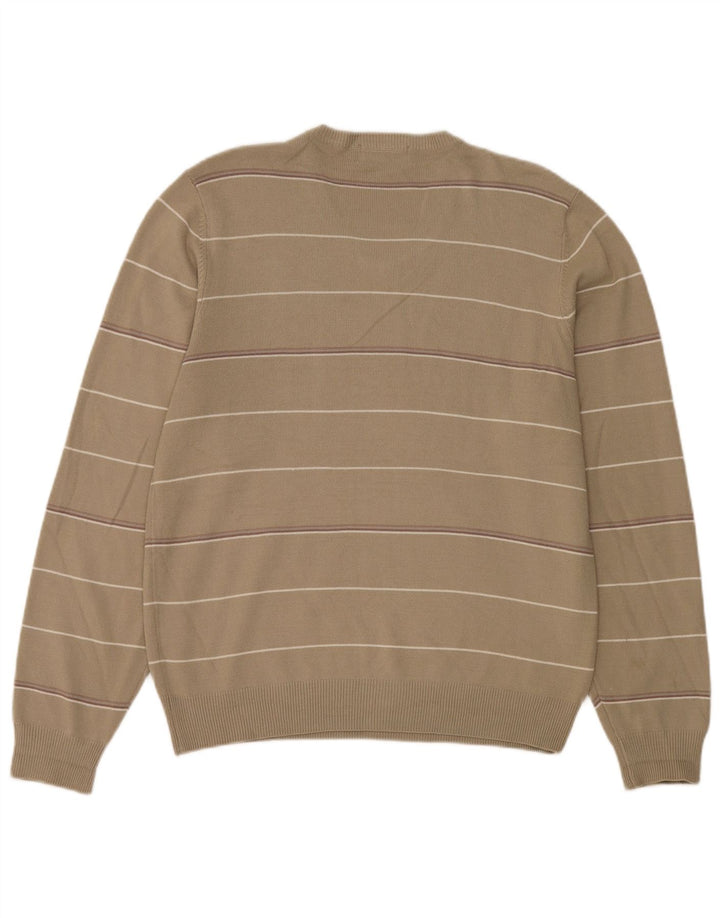 Marks & Spencer Mens Blue Harbour V-Neck Jumper Sweater Medium Khaki