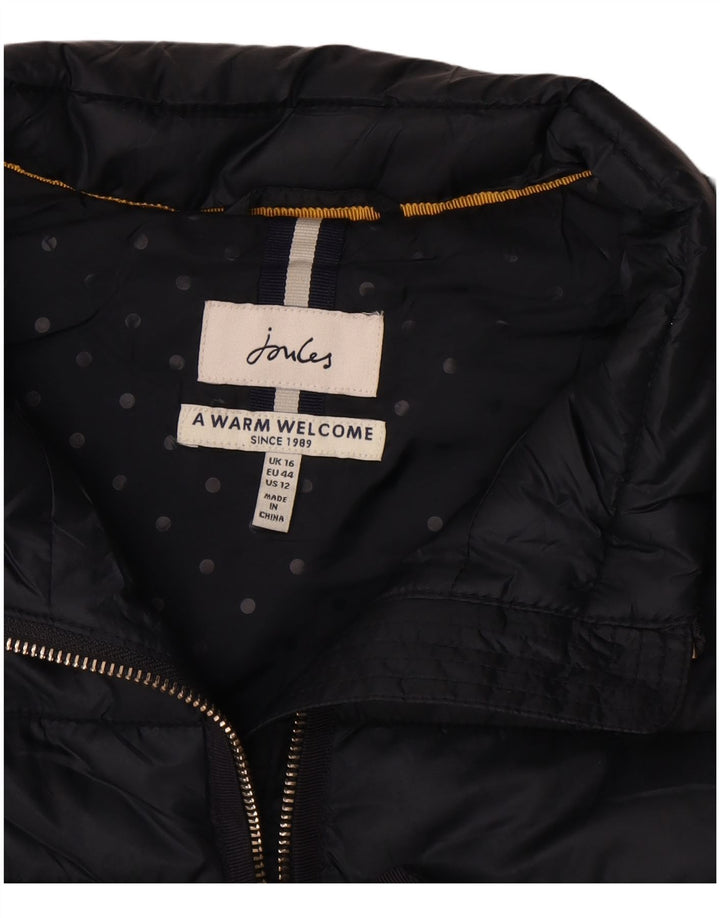 Joules Womens Padded Gilet UK 16 Large Navy Blue Polyester