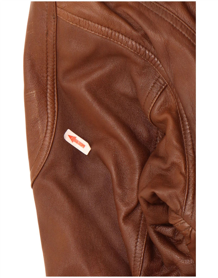 Kartel Mens Leather Jacket UK 40 Large Brown Leather