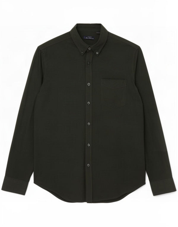 Ben Sherman Mens Shirt Medium Green Cotton