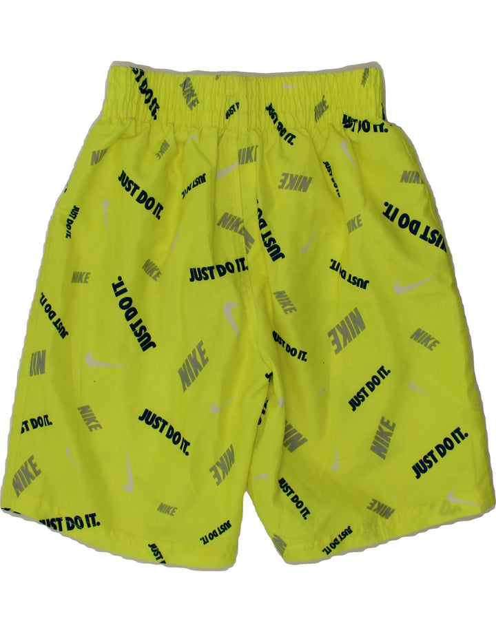 NIKE Boys Graphic Sport Shorts 6-7 Years Large  Yellow Polyester Vintage Nike and Second-Hand Nike from Messina Hembry 