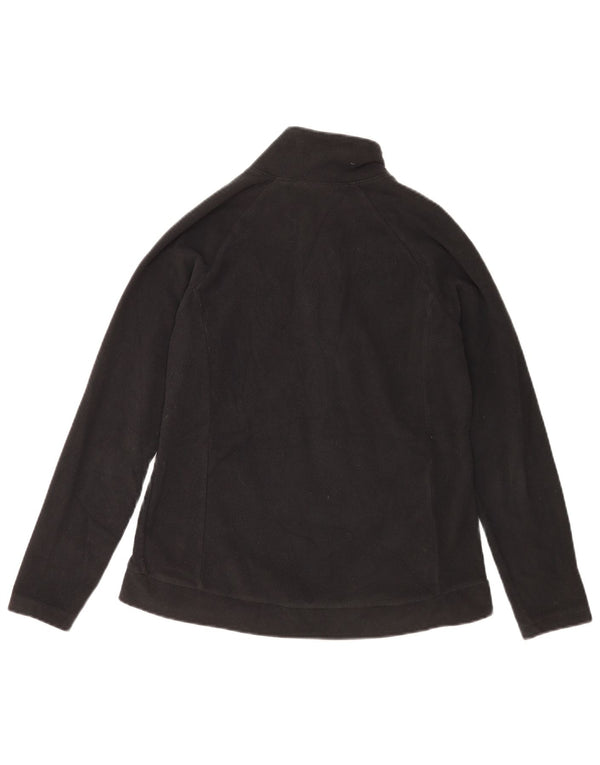 Columbia Womens Zip Neck Fleece Jumper UK 14 Large Black Polyester
