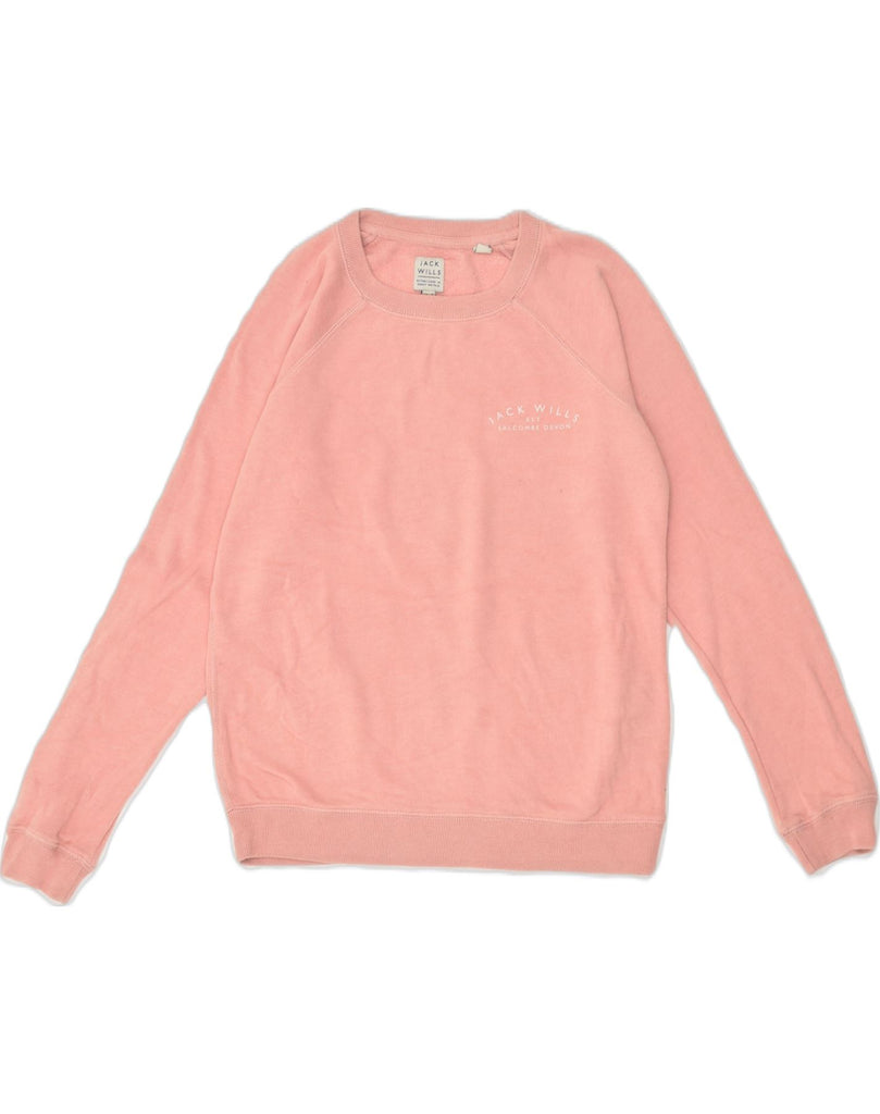 JACK WILLS Womens Sweatshirt Jumper UK 8 Small Pink Cotton | Vintage Jack Wills | Thrift | Second-Hand Jack Wills | Used Clothing | Messina Hembry 